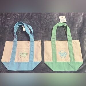 Trader Joe’s Blue and Green Mini Tote Bags (2 Bags)